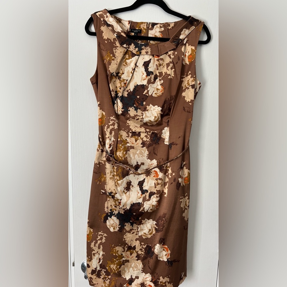 Beautiful Talbots Belted Floral Dress